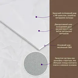 Декоративна ПВх плита 600x600x3 мм S SW-00002838 - мініатюра 2