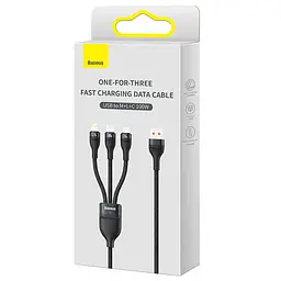 Дата кабель Baseus Flash Series 2 USB to MicroUSB-Lightning-Type-C 100W (1.2m) (CASS03000) Black - мініатюра 6