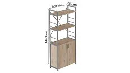 Етажерка 3/60 Серії Конект з тумбою 144x60x28 Сірий ДСП Дуб Сан-Марино FRD-104457 - мініатюра 3