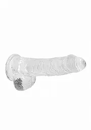 Фалоімітатор RealRock Crystal Clear 6” 17 см (прозорий) - мініатюра 5