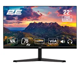 Монітор 2E 21.5" A2222B D-Sub HDMI MM VA 75Hz teh0014224 - мініатюра 3