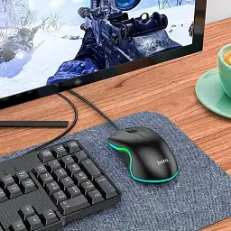 Миша Hoco GM19 Enjoy GaXiaoming luXiaominous wired mouse Black - мініатюра 9