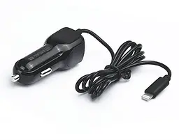 Автомобільний зарядний пристрій REAL-EL CA-17 (2USB, 2.1A) Чорний + кабель Lightning - мініатюра 3