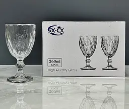 Набір келихів для вина JXCX Ромби 6шт Подарункові скляні фужери для коктейлів 260мл Прозорий - мініатюра 9