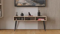 Тумба під телевізор Кентуккі Ferrum-decor 45x139x38 Чорний метал ДСП Дуб Сан-Марино 16 мм (FRD-106732) - мініатюра 6