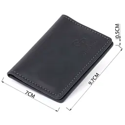 Візитниця з обкладинкою для ID-паспорта з натуральної шкіри Grande Pelle 11290 чорна - мініатюра 3