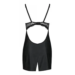 Бебі-дол з еко-шкіри та мережива Passion LOONA CHEMISE S/M, black - мініатюра 6