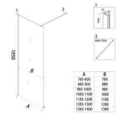 Душова стінка Rea Flexi 130x195 см transparent chrome KPL-K99078 - мініатюра 7
