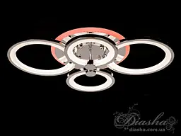 Стельова LED-люстра Diasha 8022/4HR 70W, 3 кільця, 3 кольори світла, Ø40×62 см, диммер, пульт