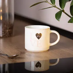 Чашка порцелянова Love 350 мл, білий Liling Rongxiang Ceramic RX-N240126WL - мініатюра 4