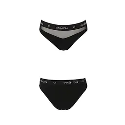 Трусики з прозорою вставкою Passion PS006 PANTIES L, black - мініатюра 5