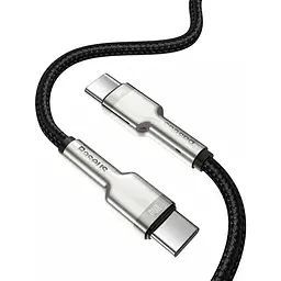 Кабель Baseus Cafule Metal USB-C to USB-C 100W 1m Black (CATJK-C01) [82105] - мініатюра 2