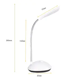 Настільна лампа LED DESK Light X-7188, біла, на батарейках 3×AAA, гнучка ніжка - мініатюра 9