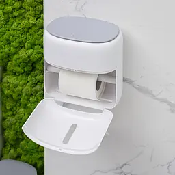 Тримач для туалетного паперу МВМ My Home 230x162x235 мм (BP-44 WHITE/GRAY) - мініатюра 10