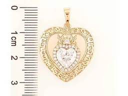 Кулон Xuping Позолота 18K «Сердечко з Янголятами та кришталевим серцем» для ланцюжка до 6мм (262350) - мініатюра 2