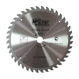 Диск пиляльний Werk по дереву - 230х22.23 40 зуб. (36116)