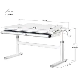 Дитячий стіл Evo-kids TH-360 Lite Grey (TH-360 WG/G Lite) - мініатюра 2