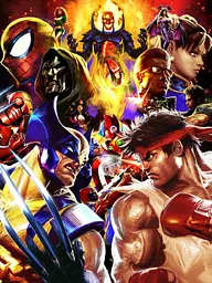 Дерев'яний фігурний пазл Marvel vs Capcom 2, А1, Картонна коробка 500+ елементів