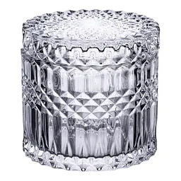 Цукерниця із скла Cylinder Crystal з кришкою 10 см Yiwu HP-4-100
