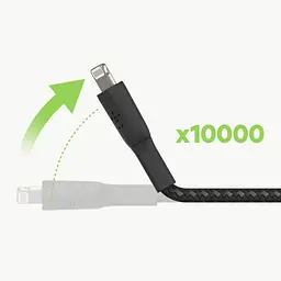 Дата кабель USB 2.0 AM to Lightning 1.0m black Belkin (CAA002BT1MBK) - мініатюра 3