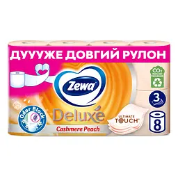 Туалетний папір Zewa Deluxe Персик 3 шари 8 рулонів (9011111035721/7322541171791) - мініатюра 2