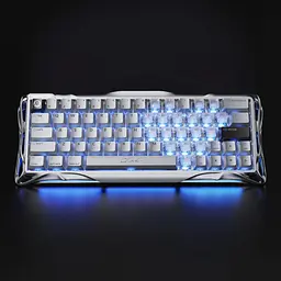 Клавиатура GravaStar Mercury V60 Pro 60 keys Blackcore 8K USB-A RGB Chrome Silver (GSV60PRO_XTAL_SLV) - миниатюра 6