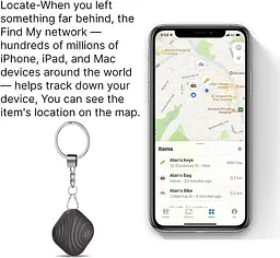 Nutale Air Key Finder Tag (тільки iOS), Bluetooth-трекер, 2 шт., чорний - мініатюра 7