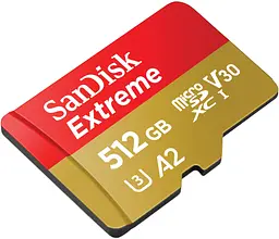 Карта пам'яті Sandisk 512GB microSD C10 UHS-I U3 R190/W130MB/s Extreme V30 + SD (SDSQXAV-512G-GN6MA) - мініатюра 2