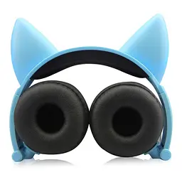 Bluetooth навушники Linx BL108A з котячими вушками LED Сині (SUN0481) - мініатюра 7