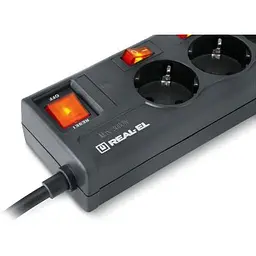 Мережевий фільтр живлення REAL-EL RS-6 EXTRA 5m, black (EL122300003) - мініатюра 4