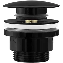 Донний клапан для раковини Rea click-clack black glossy універсальний REA-A4100, Чорний матовий