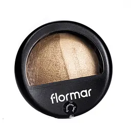 Пудра для обличчя запечена Flormar Baked Terracota Powder, №23 Dual cold Темно-бежева/Світло-бежева з шимером