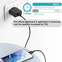 Зарядний комплект USB-C 45W з кабелем 100W 2 м для Samsung Galaxy - мініатюра 4