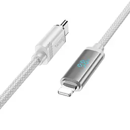 Дата кабель Hoco U127 Power Type-C to Lightning (1.2m) Silver/Gray