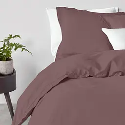 Комплект постільної білизни Cosas євро з простирадлом на резинці MOUSSE CS11 200 x 220 см (Ranfors_Chocolate_El160-White_200) - мініатюра 2