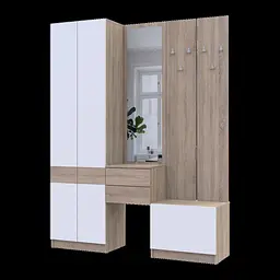 Передпокій Doros Сола Дуб Сонома/Білий ДСП / дзеркало 165х40х215 (42005147)