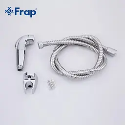Гігієнічний гарнітур Frap F27 (лійка, шланг, кронштейн), Хром - мініатюра 5