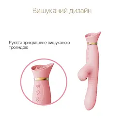 Пульсатор-вібратор із вакуумною стимуляцією клітора Zalo - ROSE Thruster Strawberry Pink - мініатюра 3
