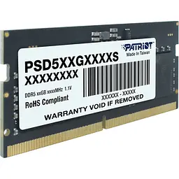 Модуль пам'яті SO-DIMM DDR5 Patriot Signature Line 8 ГБ 4800 МГц (PSD58G480041S) [175569] - мініатюра 2
