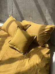 Комплект постільної білизни полуторний 155х215 см варена бавовна White Dream Охра (2006/2) - мініатюра 4