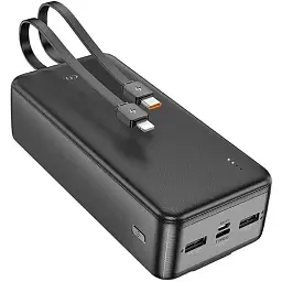 Портативна батарея Power Bank Hoco J118B Speed Energy with cable 30000mAh Black - мініатюра 3