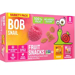 Набір натуральних фруктових снеків Bob Snail Яблуко-Малина та Манго 160 г - мініатюра 2