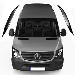 Вії фар для Mercedes-Benz Sprinter (W906) 2006-2018 на скотчі Чорні Voron glass