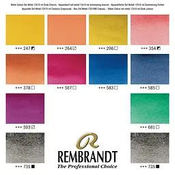 Набір акварельних фарб Rembrandt DUSK 12х10 мл металевий пенал Royal Talens (8712079440565) - мініатюра 5