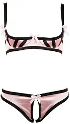 Комплект білизни Cottelli Lingerie Shelf Bra Set, 80B/M (рожевий) - мініатюра 4