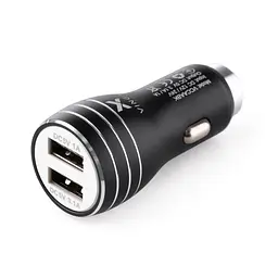 Зарядний пристрій Vinga Dual USB Car Charger aluminium 15.5W Max (VCCAABK)