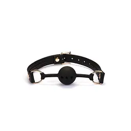 Кляп Liebe Seele Organosilicon Ball Gag 4.3 см чорний - мініатюра 6