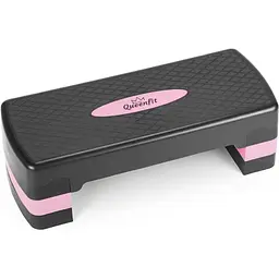 Степ-платформа Queenfit 3-х рівнева чорно-рожева