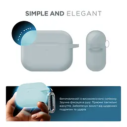 Силіконовий чохол для навушників Apple AirPods Pro 3, Hang Case, люмінесцентний, ультратонкий захисний кейс товщиною 2 мм, захист від подряпин, пилу та ударів, компактний, з карабіном для кріплення, ArmorStandart (ARM88276) - мініатюра 2