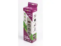 Подовжувач Maxxter SPM3-G-10G 3 м 3 розетки White - мініатюра 2